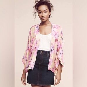 Anthropologie Erfurt Sefrina Oversized Kimono Top Floral Modern Layering Piece